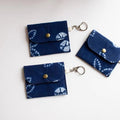 Indigo Tie-Dye Card Holder — Hand-Dyed Mini Pouch | Bag Charm & Coin Purse
