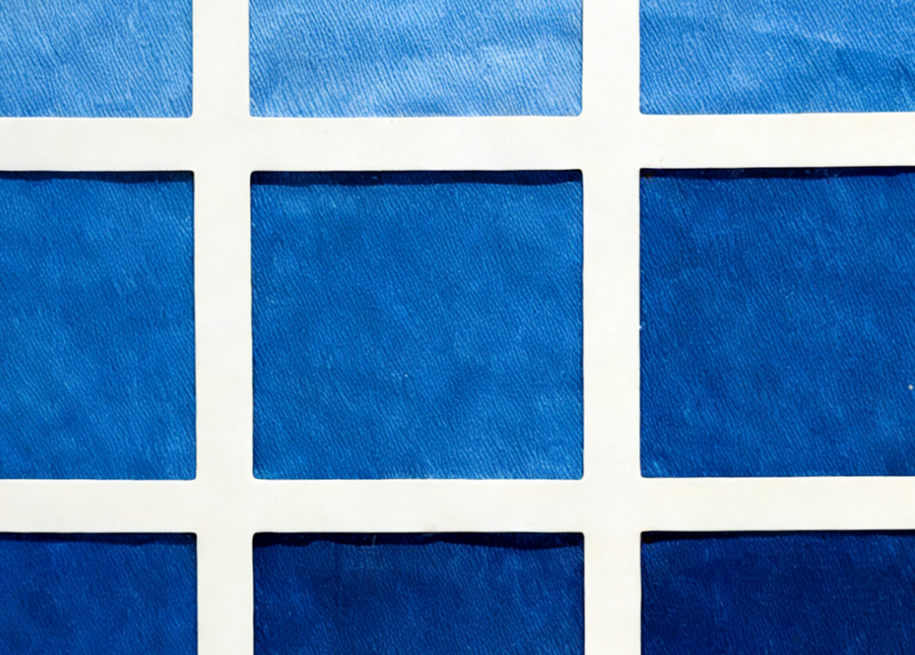 Indigo-Dyed Wall Art – Handmade Square Grid Print | Framed & Unframed Minimalist Decor