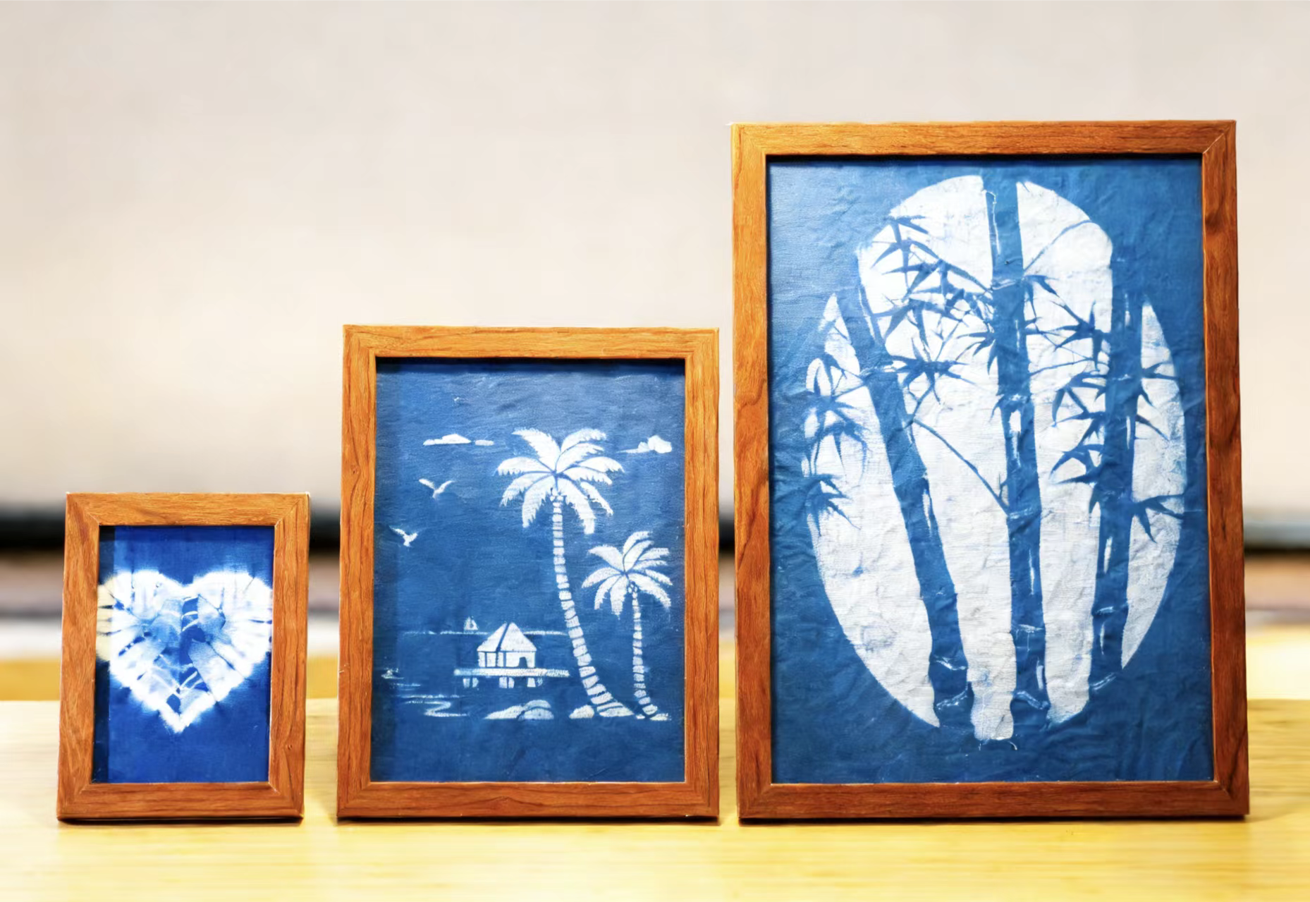 Indigo-Dyed Wall Art – Handmade Blue Textile Artwork | Framed or Unframed Home Decor