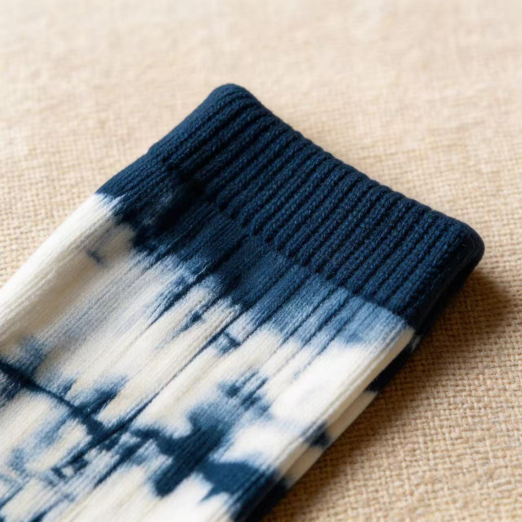 Indigo Hand-Dyed Socks | Traditional Shibori Craft