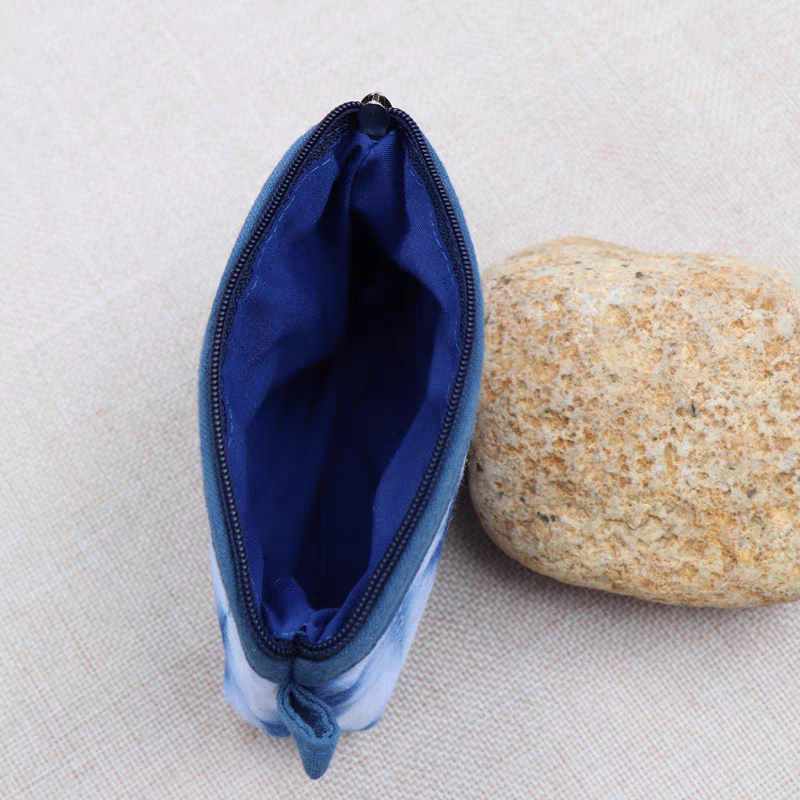 Indigo Shibori Coin Purse — Hand-Dyed Zipper Wallet | Card & Coin Pouch