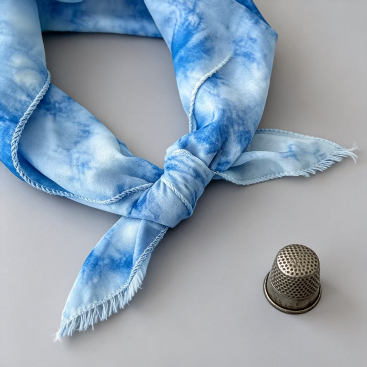 Indigo Triangle Headscarf | Boho Hair Scarf