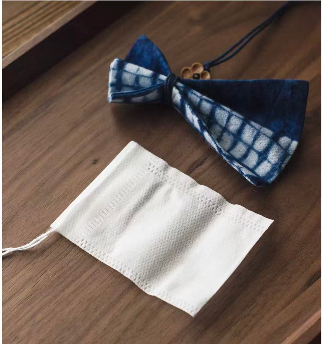 Hand-Dyed Indigo Scented Sachet | Mugwort & Rose Botanical Fragrance Pouch