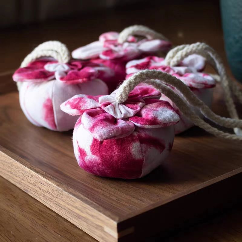 Hand-Dyed Indigo Persimmon Sachet | Scented Pouch, Bag Charm & Pincushion