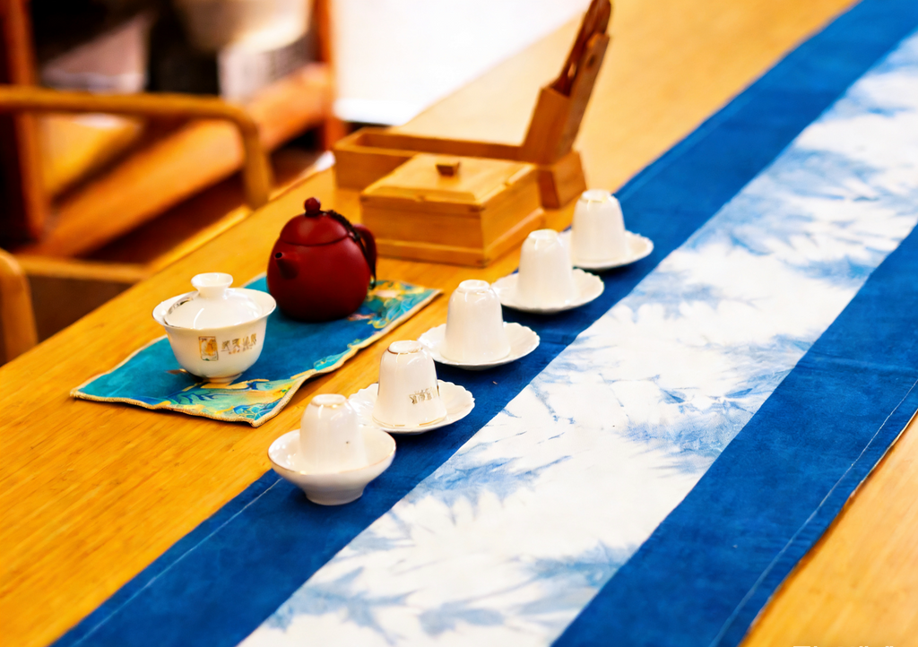 Hand-Dyed Indigo Table Runner | Tassel Table Scarf Cotton Textile