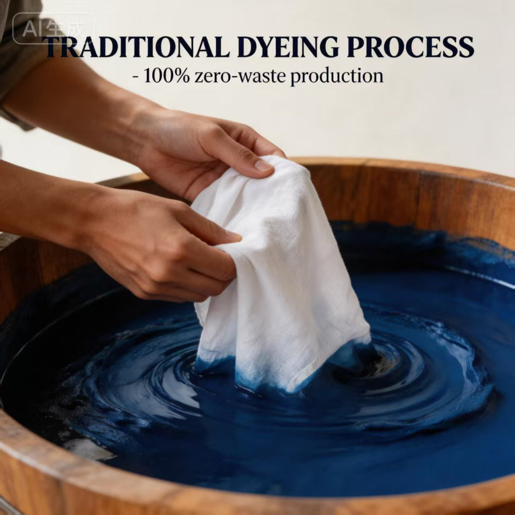 Indigo-Dyed Oval Coasters – Handmade Tie-Dye Table Mats | Artisan Home Decor