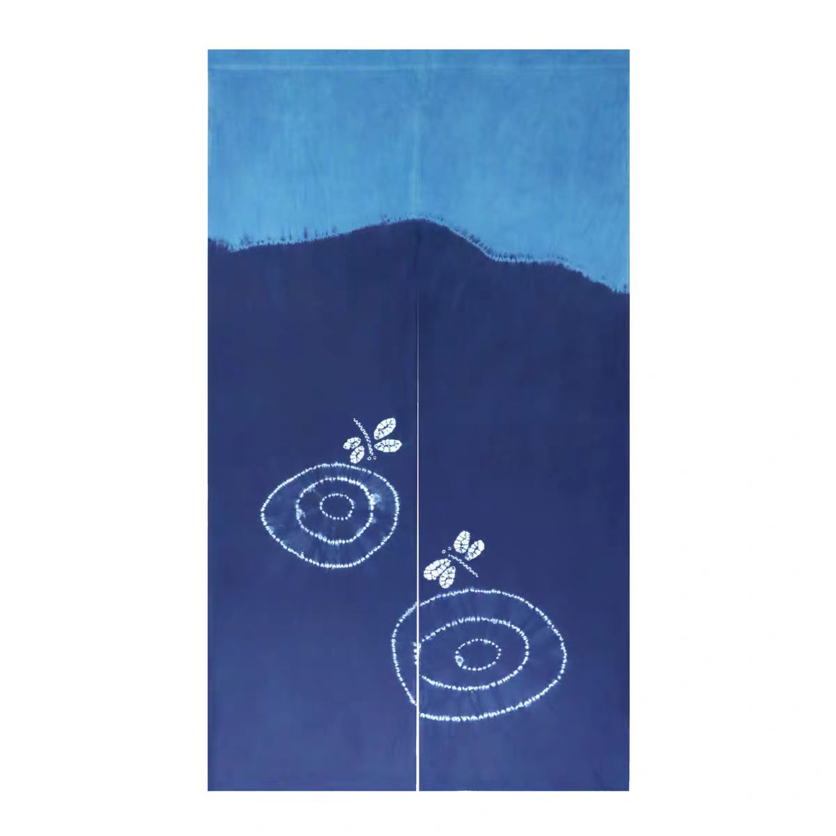 Indigo Hand-Dyed Door Curtain | Plum Blossom & Rabbit