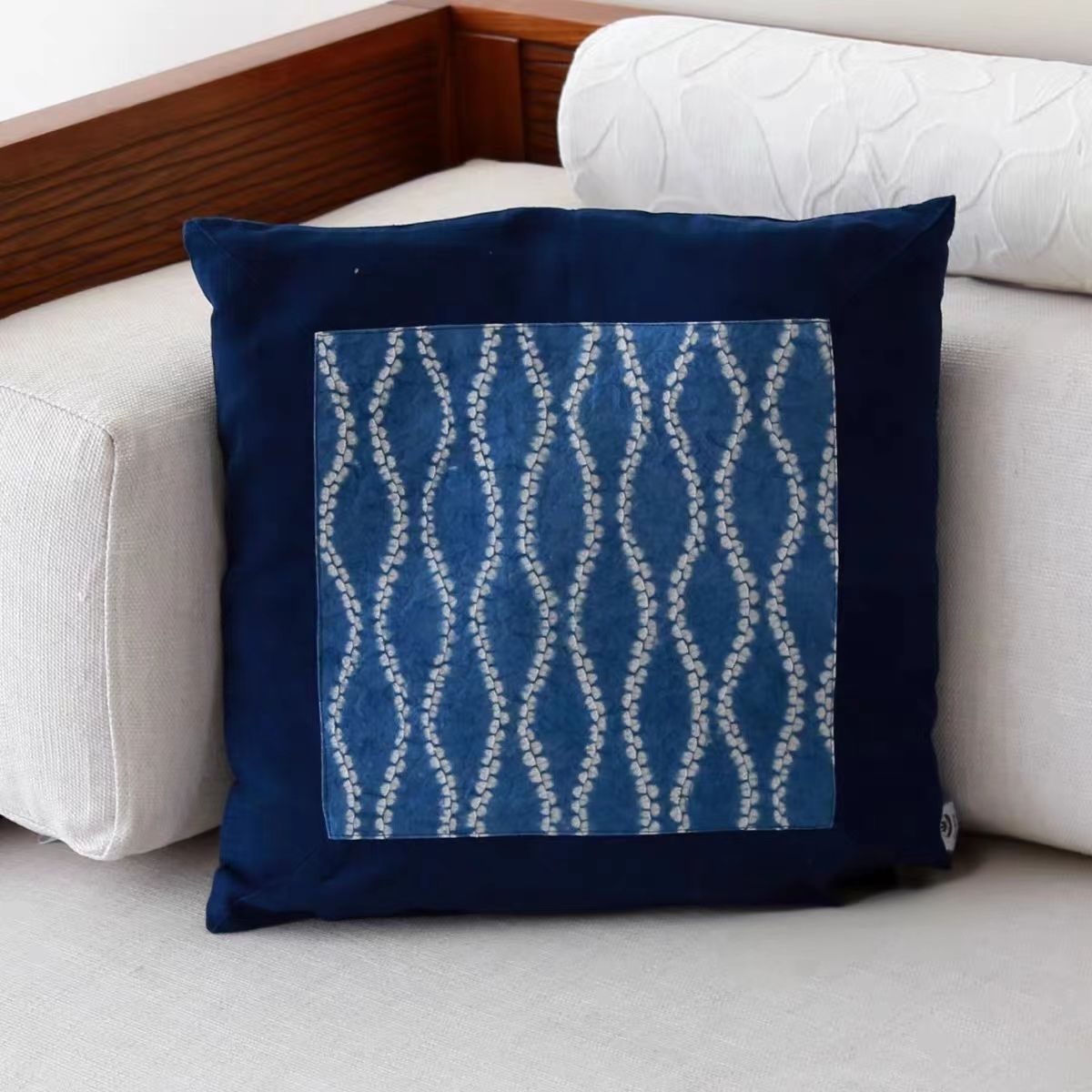 Indigo-Dyed Throw Pillow Cover – Handmade 100% Cotton | Boho Home Decor