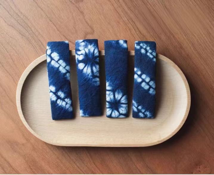 Hand-Dyed Indigo Fabric Hair Clip | Botanical Tie-Dye Hair Pin