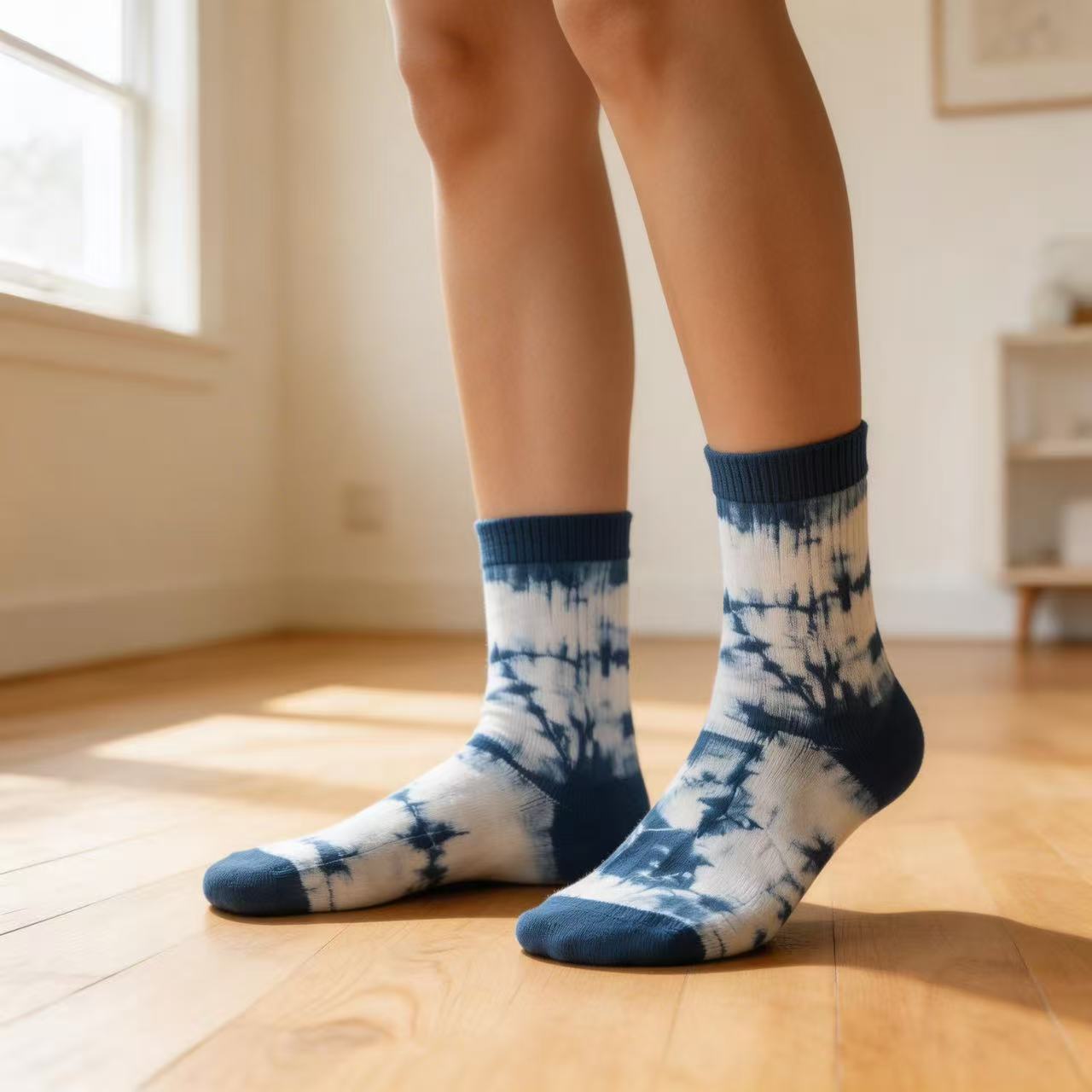 Indigo Hand-Dyed Socks | Traditional Shibori Craft
