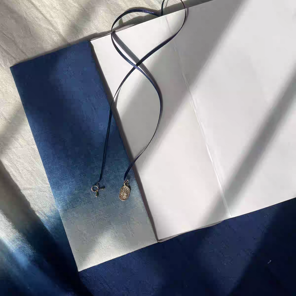 Indigo Tie-Dye Notebook Cover — A5 / A6 | Hand-Dyed Cotton Journal