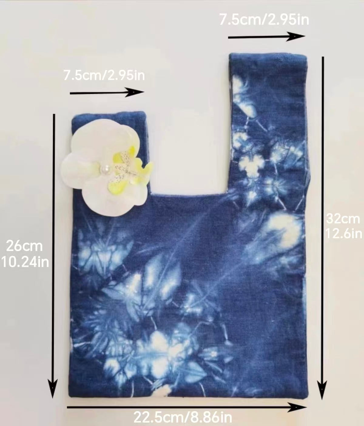 Hand-dyed wristlet bag Luxury-feel souvenir gift Canvas tote bag Pure cotton Practical