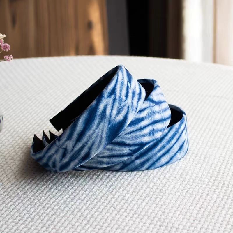 Indigo Tie-Dye Hair Hoop — Hand-Dyed Cotton | Ethnic Boho Style