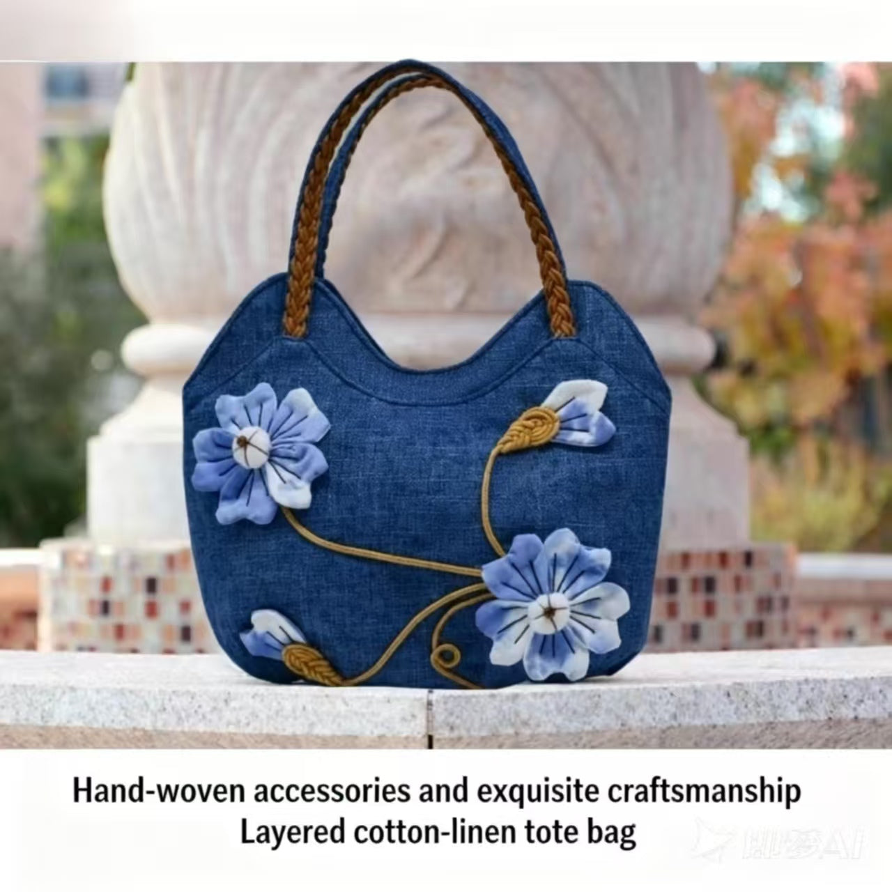 Ethnic-Style Tie-Dye Handbag for Women Original Design Unisex Handbag Casual and Versatile Literary-Style Chinese-Inspired Bag