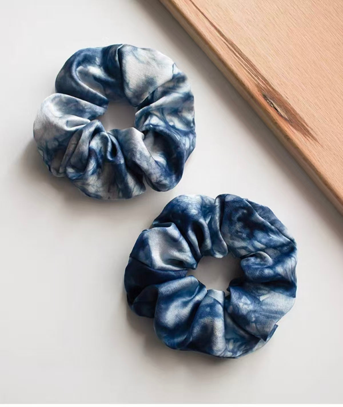 Indigo Tie-Dye Hairband — Mulberry Silk | Hand-Dyed Elastic