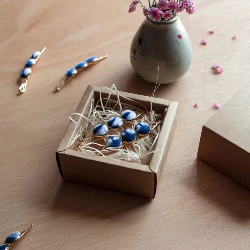 Hand-Dyed Indigo Bead Hair Clip | Mini BB Clip Hair Accessory