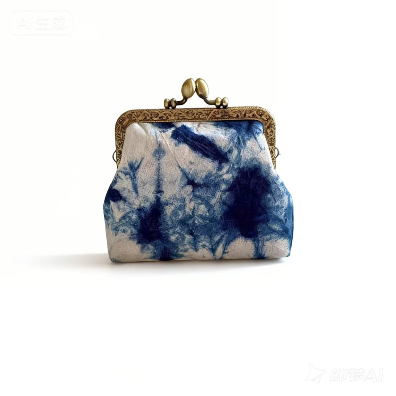 Hand-dyed coin purse Women's ethnic-style mini bag Card holder Fabric storage pouch Coin purse Traditional Chinese-style clutch