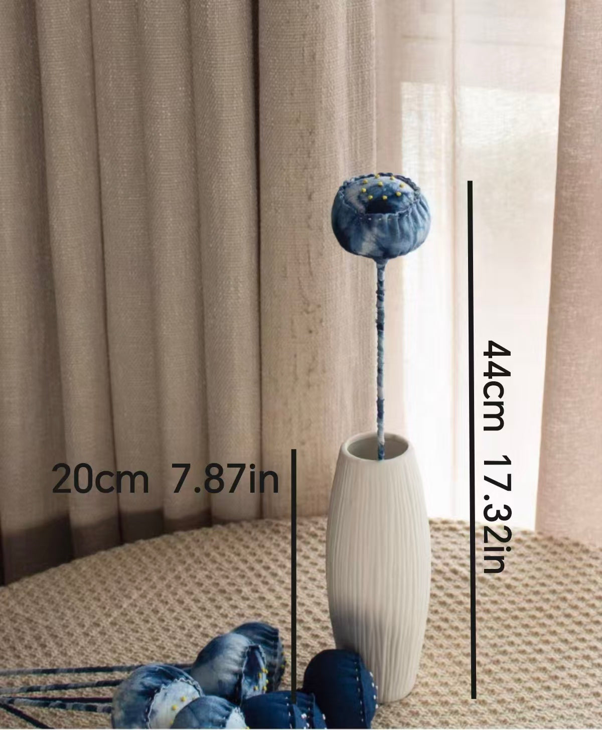 Batik Lotus Pods丨Artificial Fabric Floral Arrangements Plant-Dyed Handcrafted Fabric Flowers Artificial Flowers for Home Decor Boutique Homestay Decor