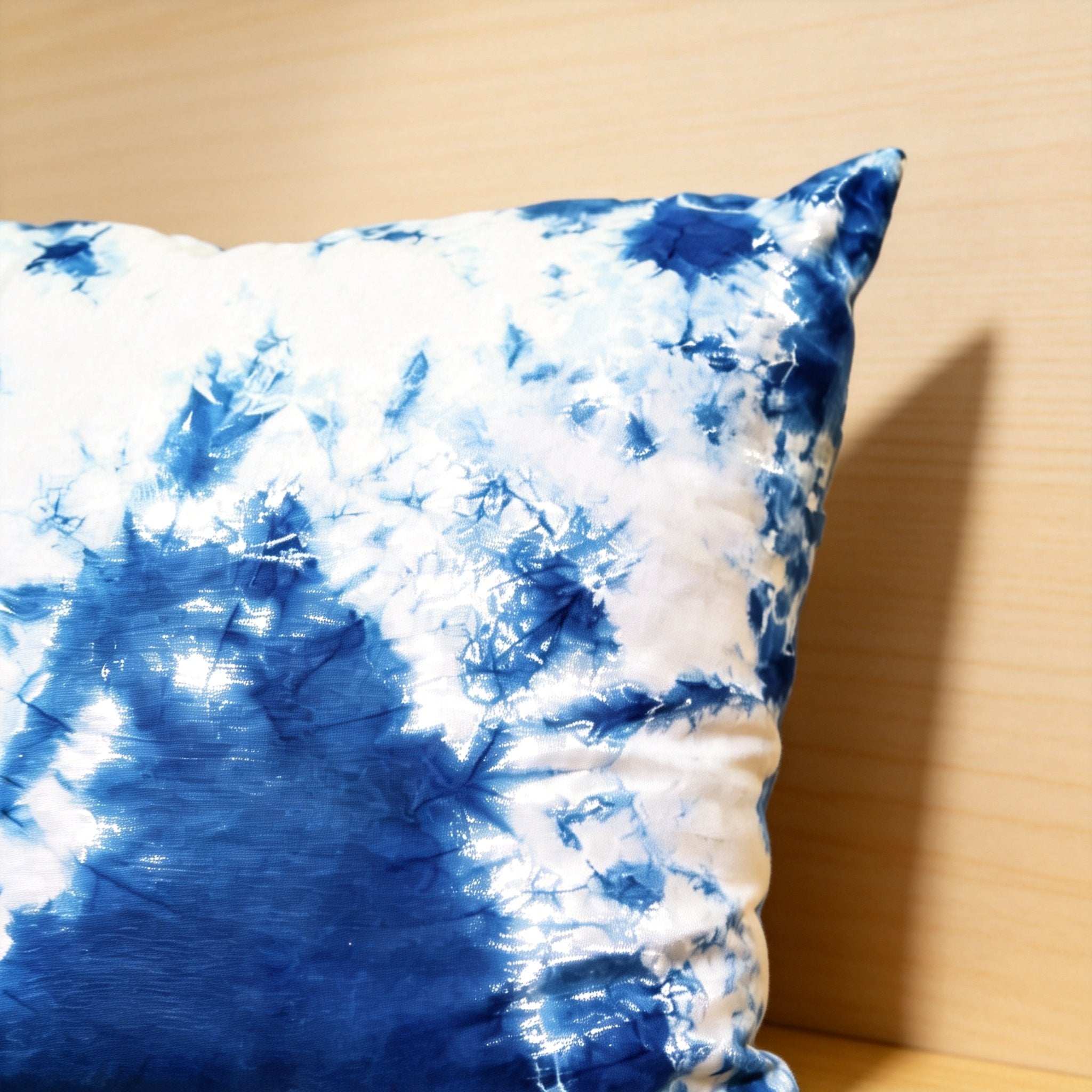 Indigo-Dyed Pillow Cover – Handmade Shibori Cotton Cushion Cover | Boho Home Decor