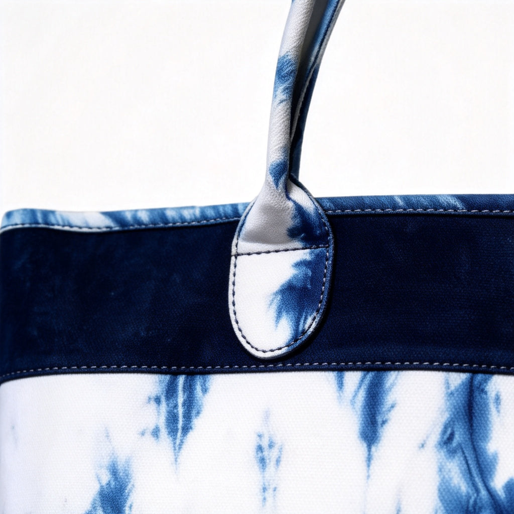Indigo-Dyed Tote Bag – Handmade Shibori Cotton Shoulder Bag | Boho Everyday Carry