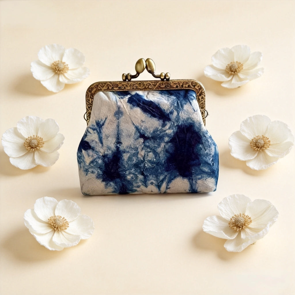 Indigo-Dyed Coin Purse – Handmade Ethnic Mini Clutch & Card Holder | Boho Gift