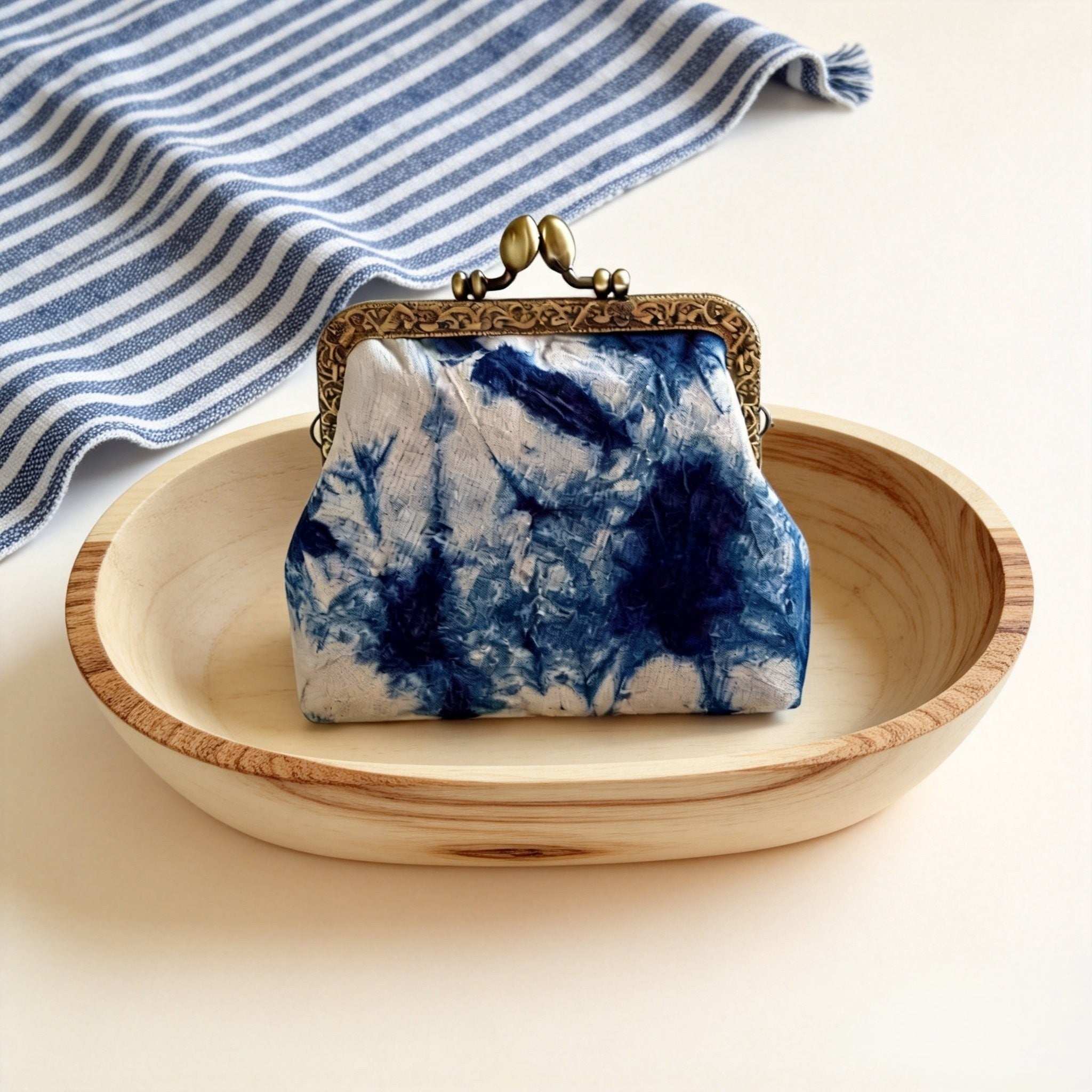 Indigo-Dyed Coin Purse – Handmade Ethnic Mini Clutch & Card Holder | Boho Gift