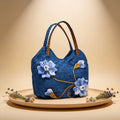 Indigo-Dyed Handbag – Handmade 3D Floral Ethnic Crossbody Bag | Chinese Artisan Style