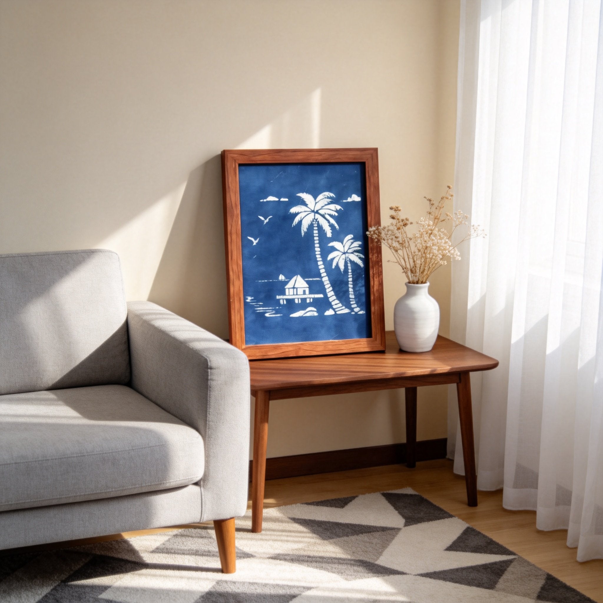 Indigo-Dyed Wall Art – Handmade Blue Textile Artwork | Framed or Unframed Home Decor