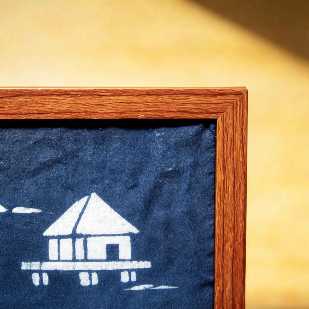 Indigo-Dyed Wall Art – Handmade Blue Textile Artwork | Framed or Unframed Home Decor