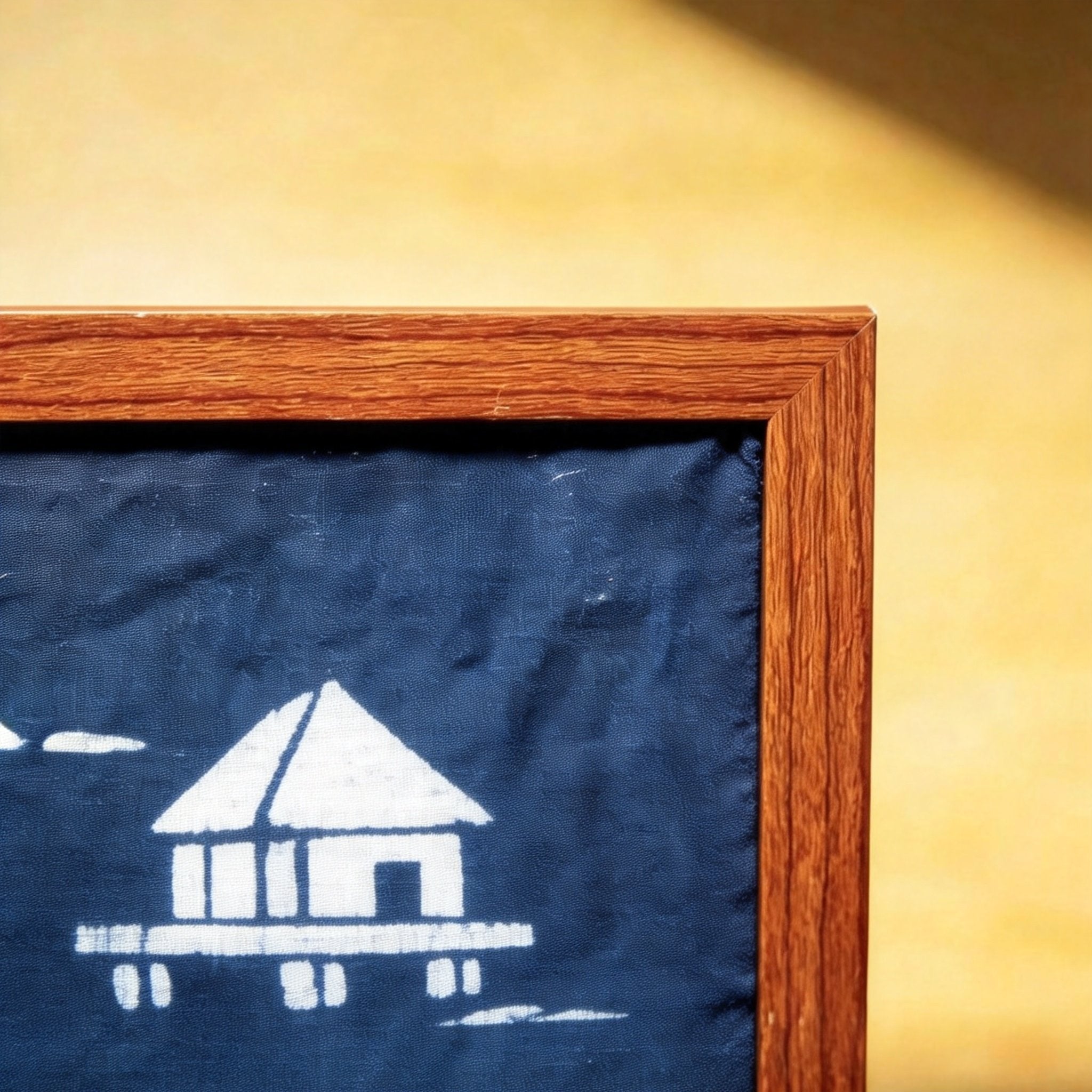 Indigo-Dyed Wall Art – Handmade Blue Textile Artwork | Framed or Unframed Home Decor