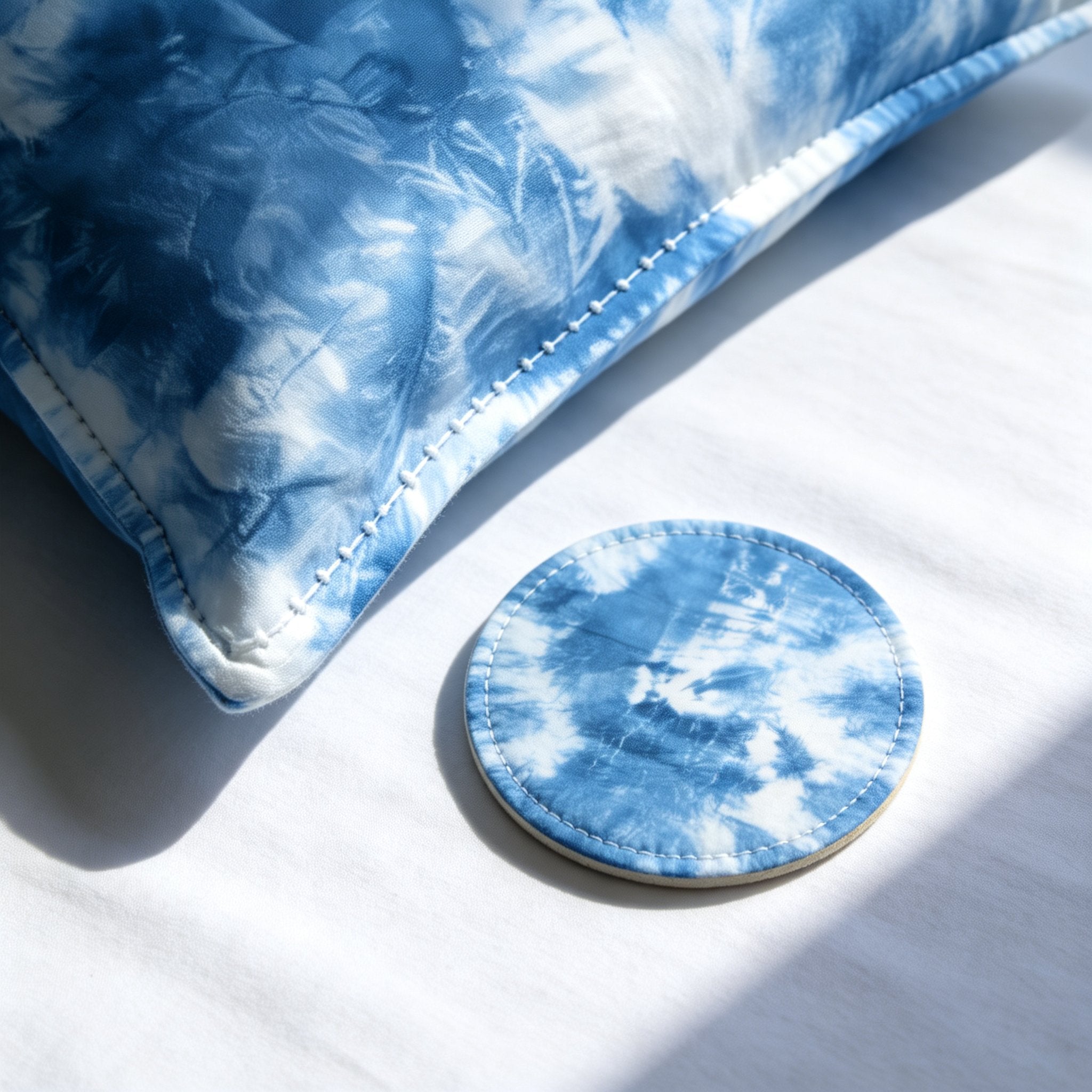 Indigo-Dyed Cotton Pillow Cover – Handmade Tie-Dye Throw Cushion | Boho Home Decor