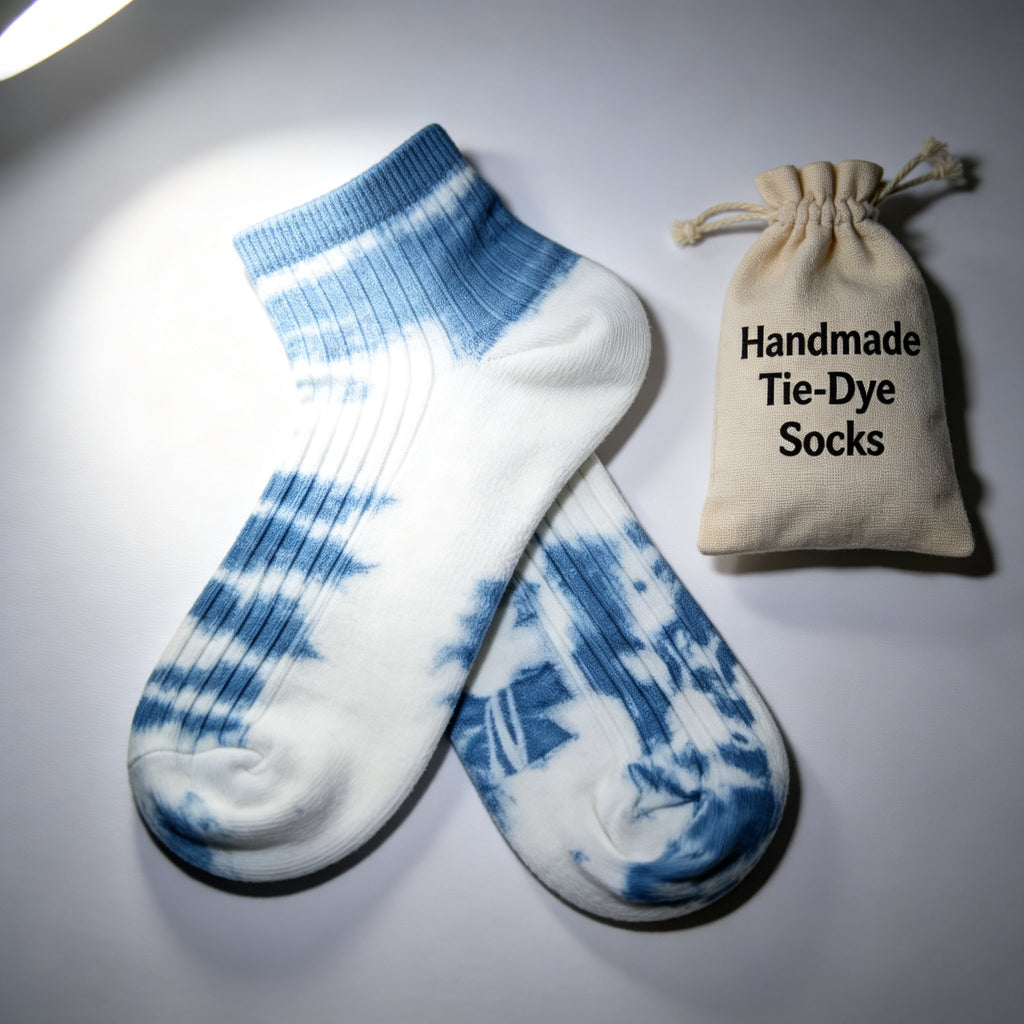 Indigo-Dyed Kids Socks – Handmade Plant-Dyed Cotton Children's Socks | Unique Artisan Gift