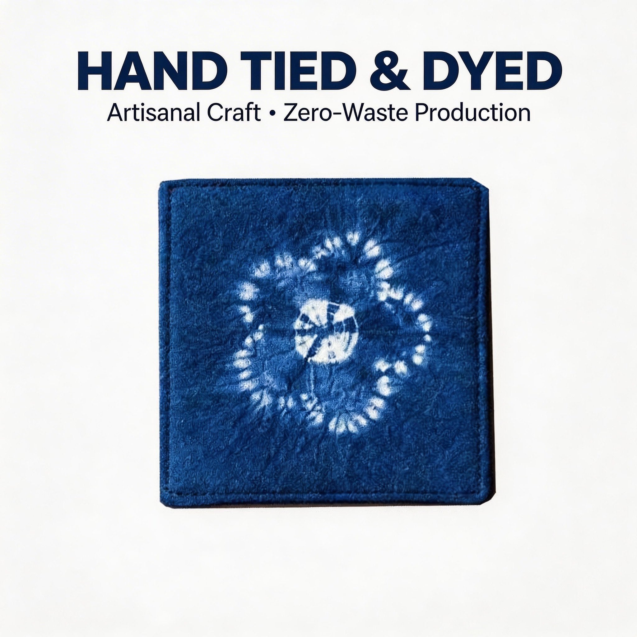 Indigo-Dyed Cotton Coasters – Handmade Tie-Dye Drink Mats | Boho Home Decor Gift