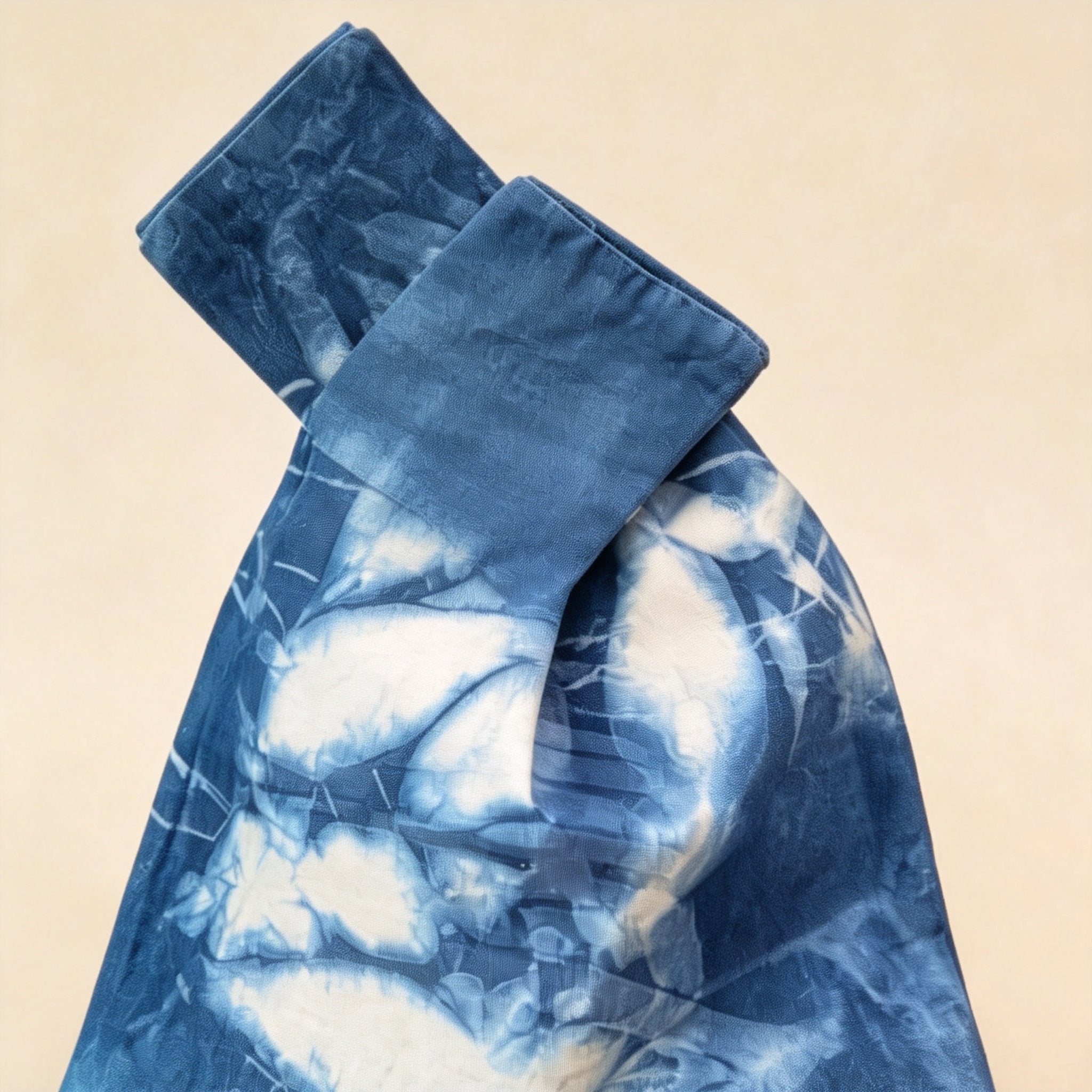 Indigo-Dyed Wristlet Bag – Handmade Floral Cotton Clutch | Boho Artisan Gift