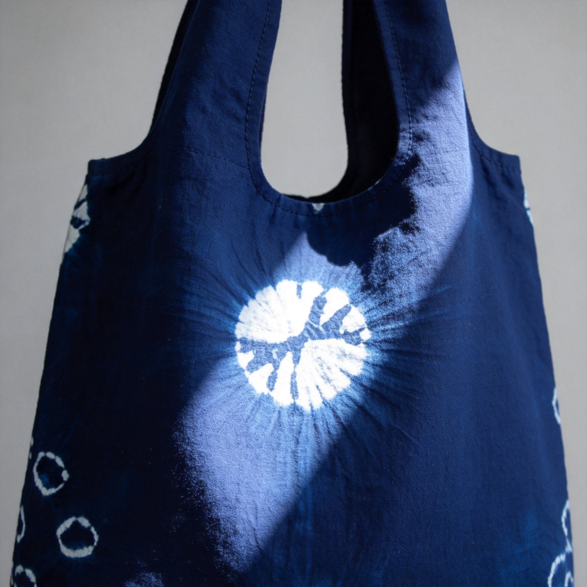 Indigo-Dyed Mini Tote Bag – Handmade Cotton-Linen Pouch | Boho Key & Coin Bag