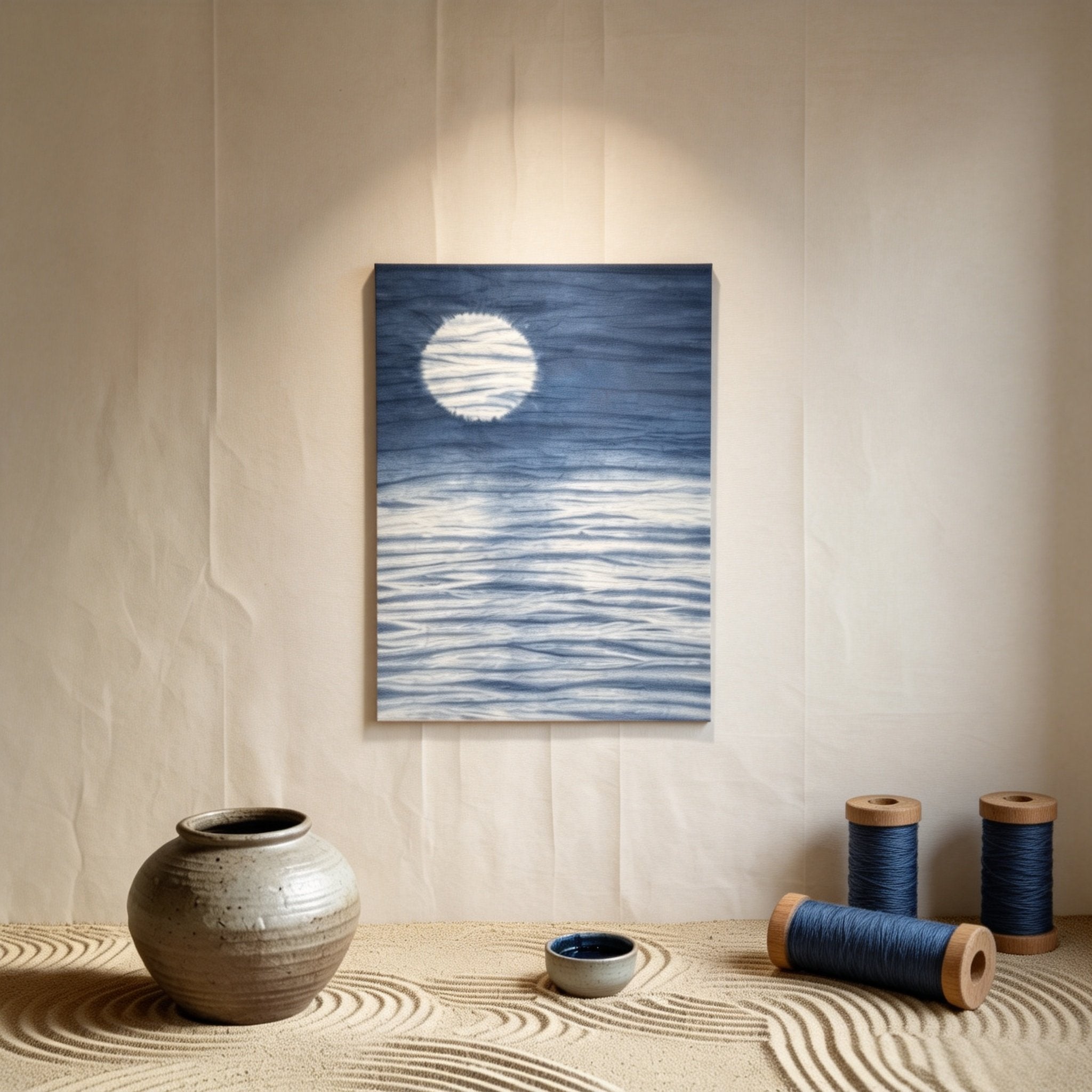 Custom Indigo Shibori Wall Art – Personalized Handmade Framed Gift | One-of-a-Kind