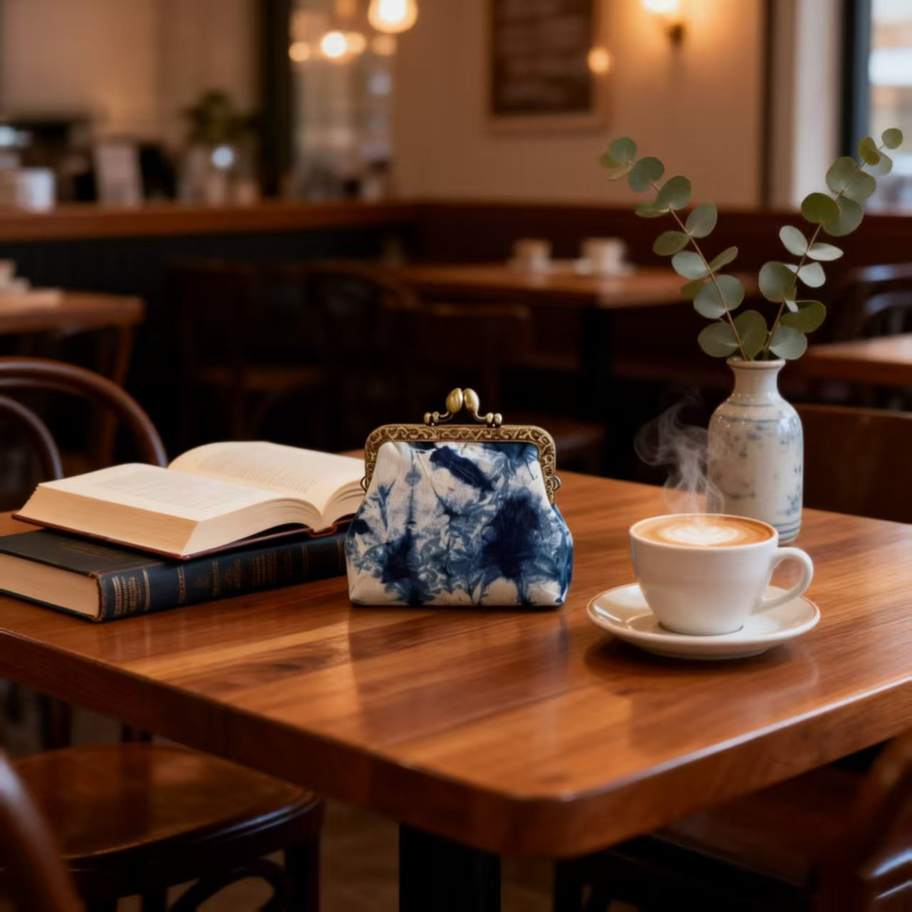 Hand-dyed coin purse Women's ethnic-style mini bag Card holder Fabric storage pouch Coin purse Traditional Chinese-style clutch