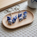 Hand-Dyed Indigo Flower String Charm | Keychain, Bag & Car Ornament