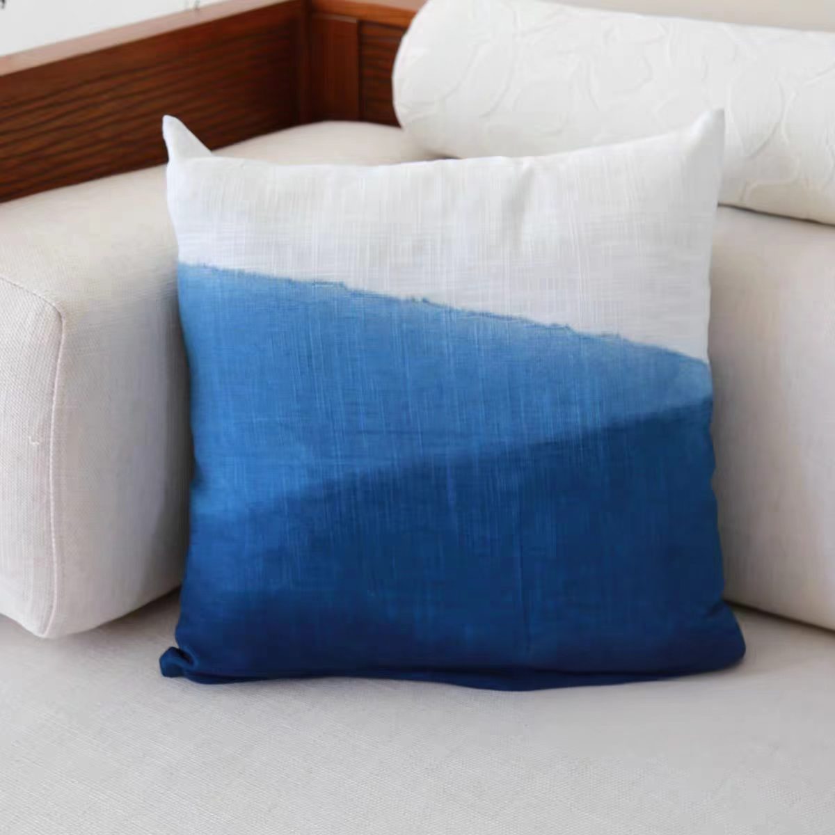 Indigo-Dyed Throw Pillow Cover – Handmade 100% Cotton | Boho Home Decor