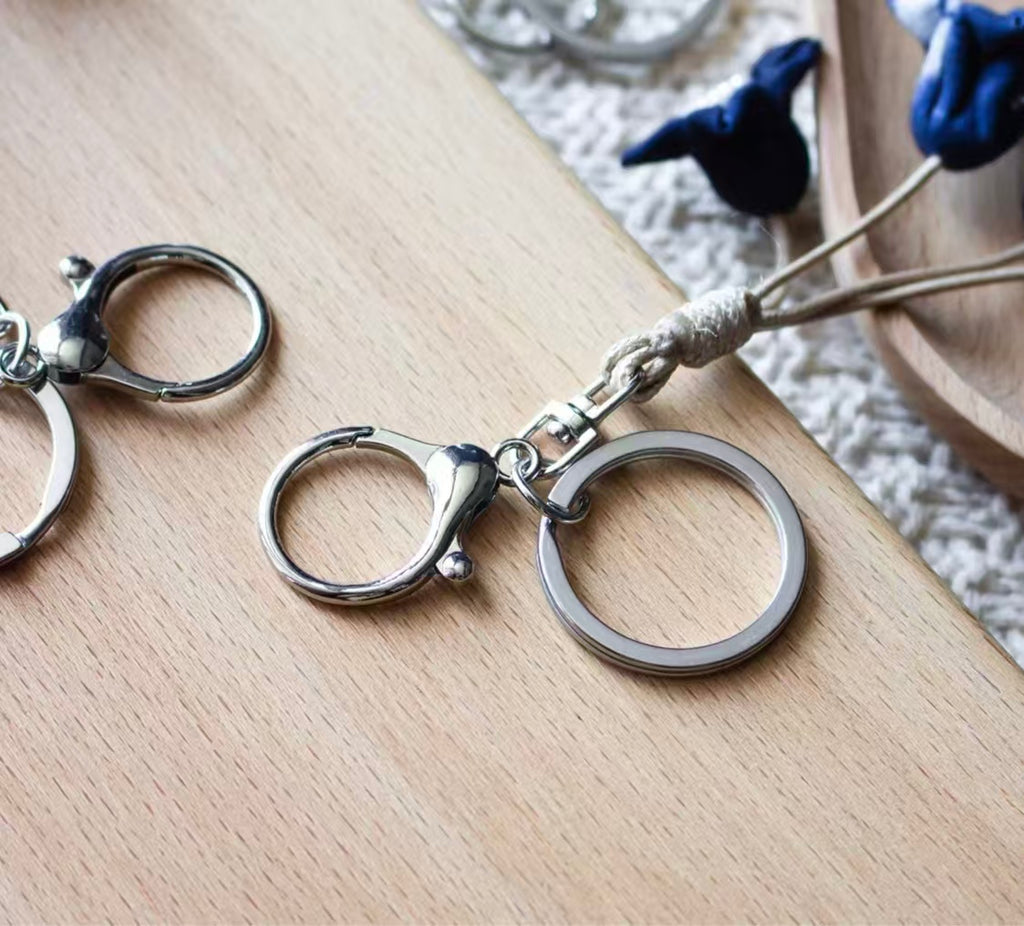 Hand-Dyed Indigo Flower String Charm | Keychain, Bag & Car Ornament