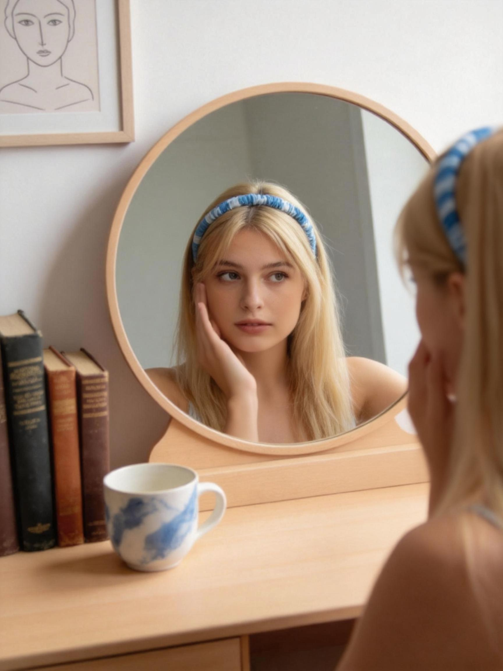 Hand-Dyed Indigo Ruffled Headband | Cotton Hair Hoop