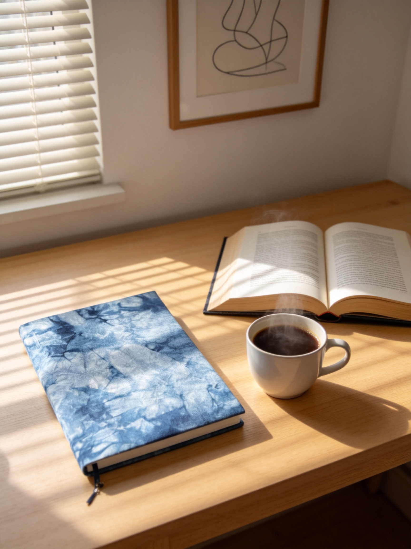 Indigo Tie-Dye Notebook Cover — A5 / A6 | Hand-Dyed Cotton Journal