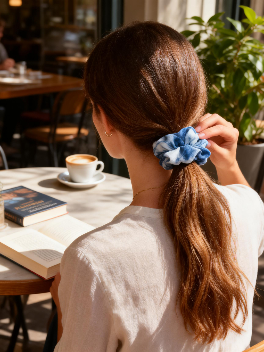 Indigo Tie-Dye Hairband — Mulberry Silk | Hand-Dyed Elastic