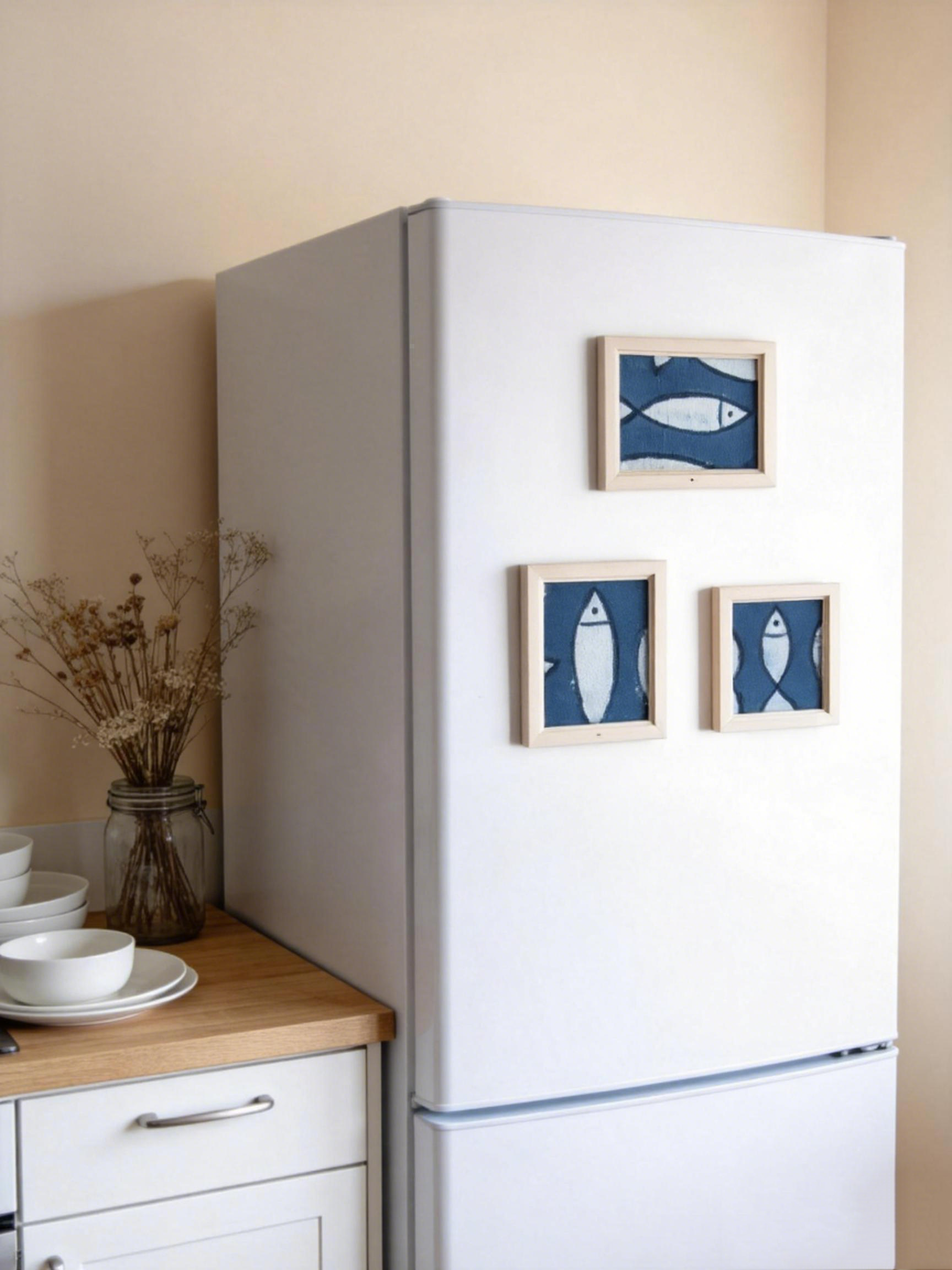 Hand-Dyed Indigo Fish Fridge Magnet | Mini Framed Wall Magnet