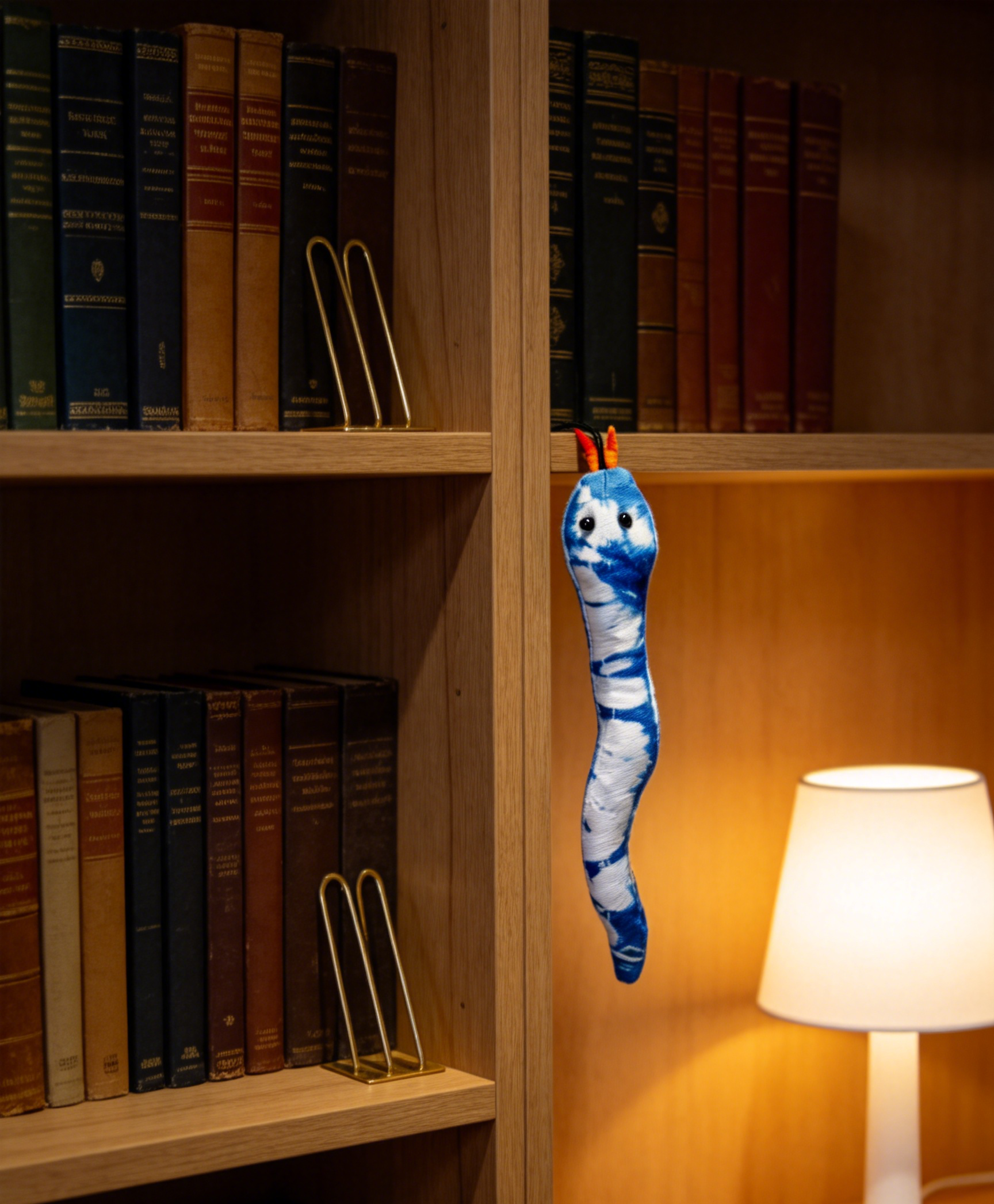 Hand-Dyed Indigo Snake Charm | Hanging Ornament with Red Accents